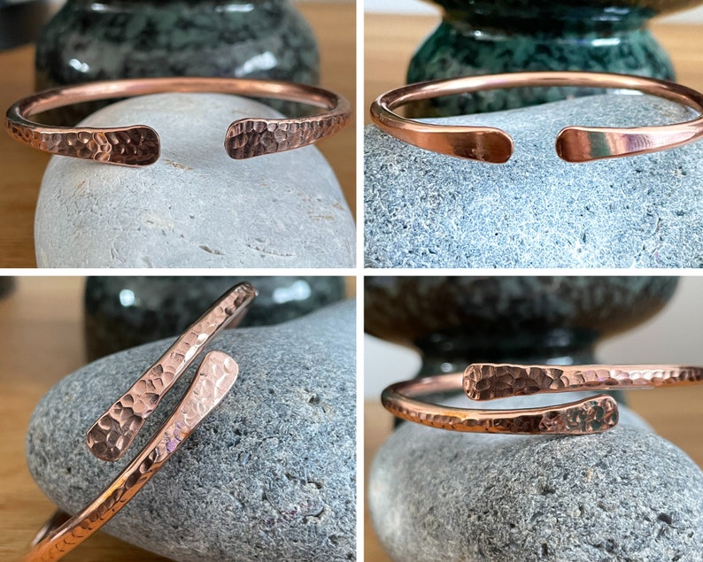 Copper Healing Bracelet Hammered Overlap Copper Cuff Bangle Handmade in Nepal Ideal for Gift image 1