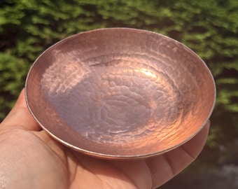 Hammered Copper Ring Bowl - Ring Dish - Solid Copper Bowl - Bowl for Him - Jewelry Dish for Her - Ideal for Gift - Handmade in Nepal