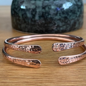 Copper Healing Bracelet Hammered Overlap Copper Cuff Bangle Handmade in Nepal Ideal for Gift image 2