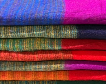 Tibetan Thick Yak Wool Reversible Blanket -  Handmade Yoga Meditaion Throw Blanket - Made in Nepal - Oversized XL - ideal for gift
