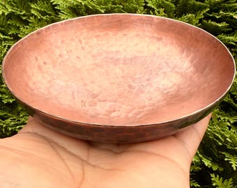 Hammered Copper Ring Bowl Antique - Ring Dish - Solid Copper Bowl - Bowl for Him - Jewelry Dish for Her - Ideal for Gift - Handmade in Nepal