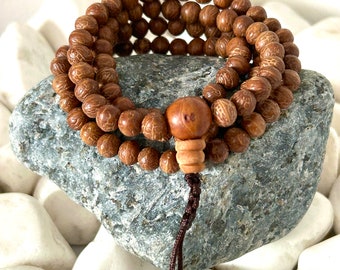 Bodhi Raktu Seeds Mala Necklace Mediation Mala 6mm 108 Beads Yoga Prayer Meditation Mala - Made in Nepal - Ideal for Gift