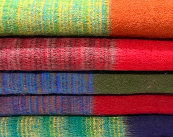 Tibetian Thick Yak Wool Reversible Blanket -  Handmade Yoga Meditaion Throw Blanket - Made in Nepal - Oversized XL - ideal for gift