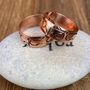 Tibetan Copper Ring - Mantra - Om Mani Padme Hum - Handmade in Nepal