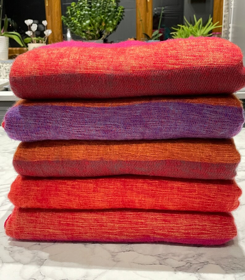 Stripe Colourful Yak Wool Blanket Sofa Blanket Throws Etsy