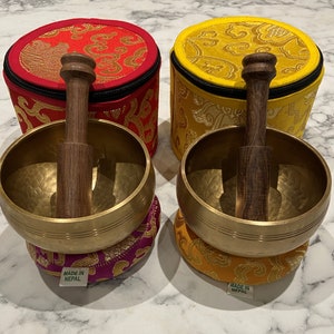 Tibetan Singing Bowl - Hand Beaten Singing Bowl for Meditation, Sound, Peace & Love. Yoga Chakra healing. Handcrafted in Nepal