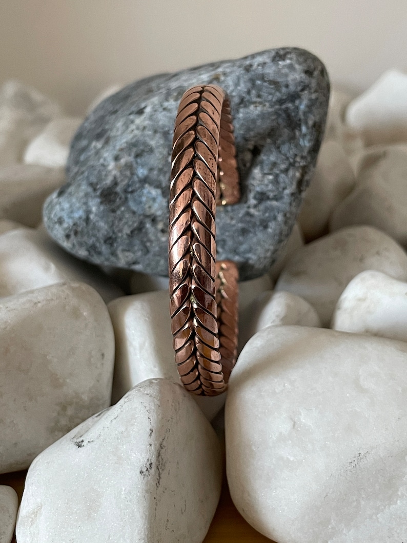 Copper Bracelet Handmade Plaited Copper Bracelet Made in Nepal Ideal for Gift image 3