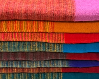Tibetan Thick Yak Wool Reversible Blanket -  Handmade Yoga Meditaion Throw Blanket - Made in Nepal - Oversized XL - ideal for gift
