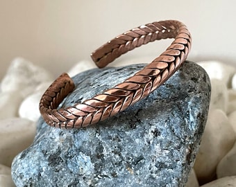 Bracelet en cuivre | Bracelet en cuivre tressé fait main | Fabriqué au Népal | Idéal pour un cadeau