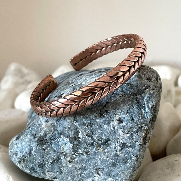 Bracelet en cuivre | Bracelet en cuivre tressé fait main | Fabriqué au Népal | Idéal pour un cadeau