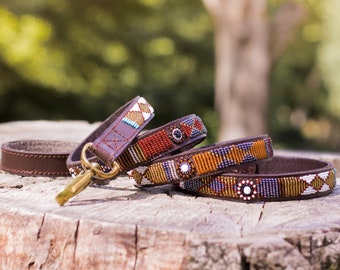 Maasai Dog Leash - Maasai dog leash "Emnambithi" - Ethnic weaving - African leash - Multicolor