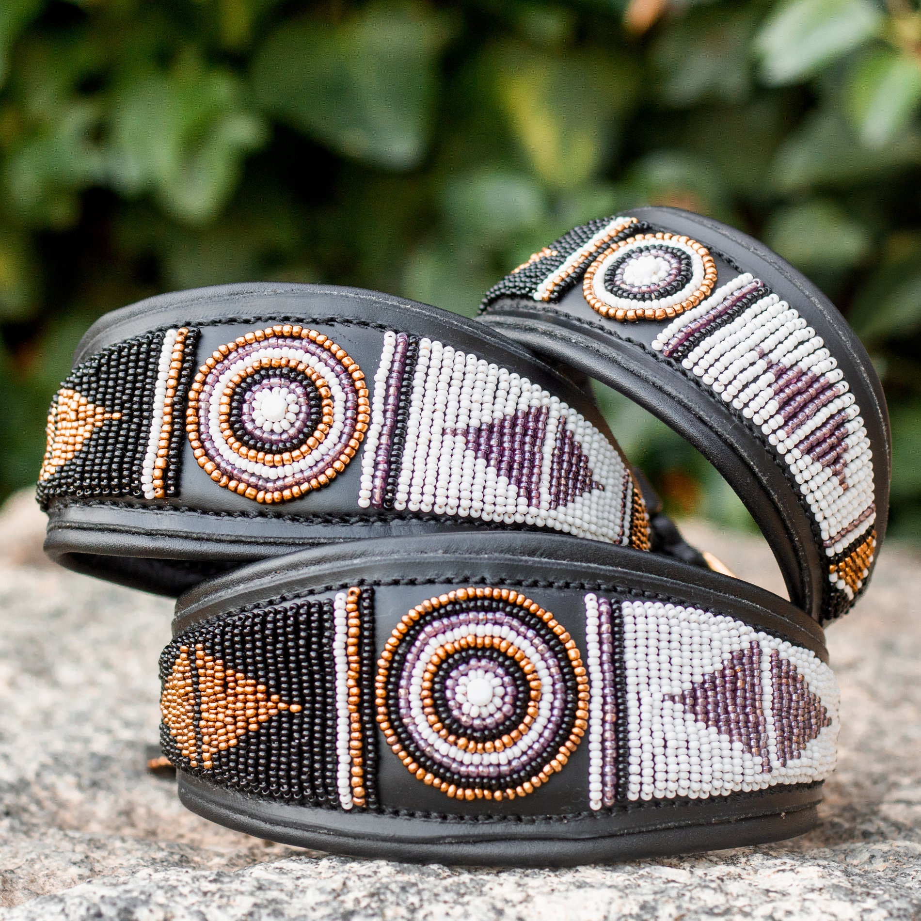 Collier Chien Massaï Luxe - Dog Collar Maasaï Yoruba Lévrier Whippet Tissage Ethnique Collier Africa