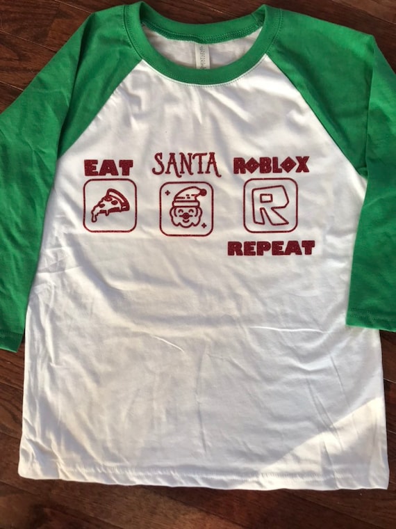 Santa Roblox Shirt Boy Girl Free Shipping Etsy - free roblox shirt boy