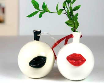 3 Signed Edith Heath Ceramic Pottery Ikebana Bud Posey Vase