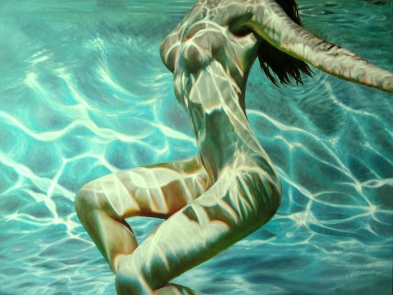 Sold Nude Naked Girl In The Swimming Pool Under Water -9520