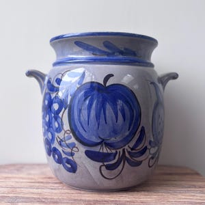 Vintage Bay Keramik Rumtopf Vase Westdeutsche Keramik Blau Folk Vase