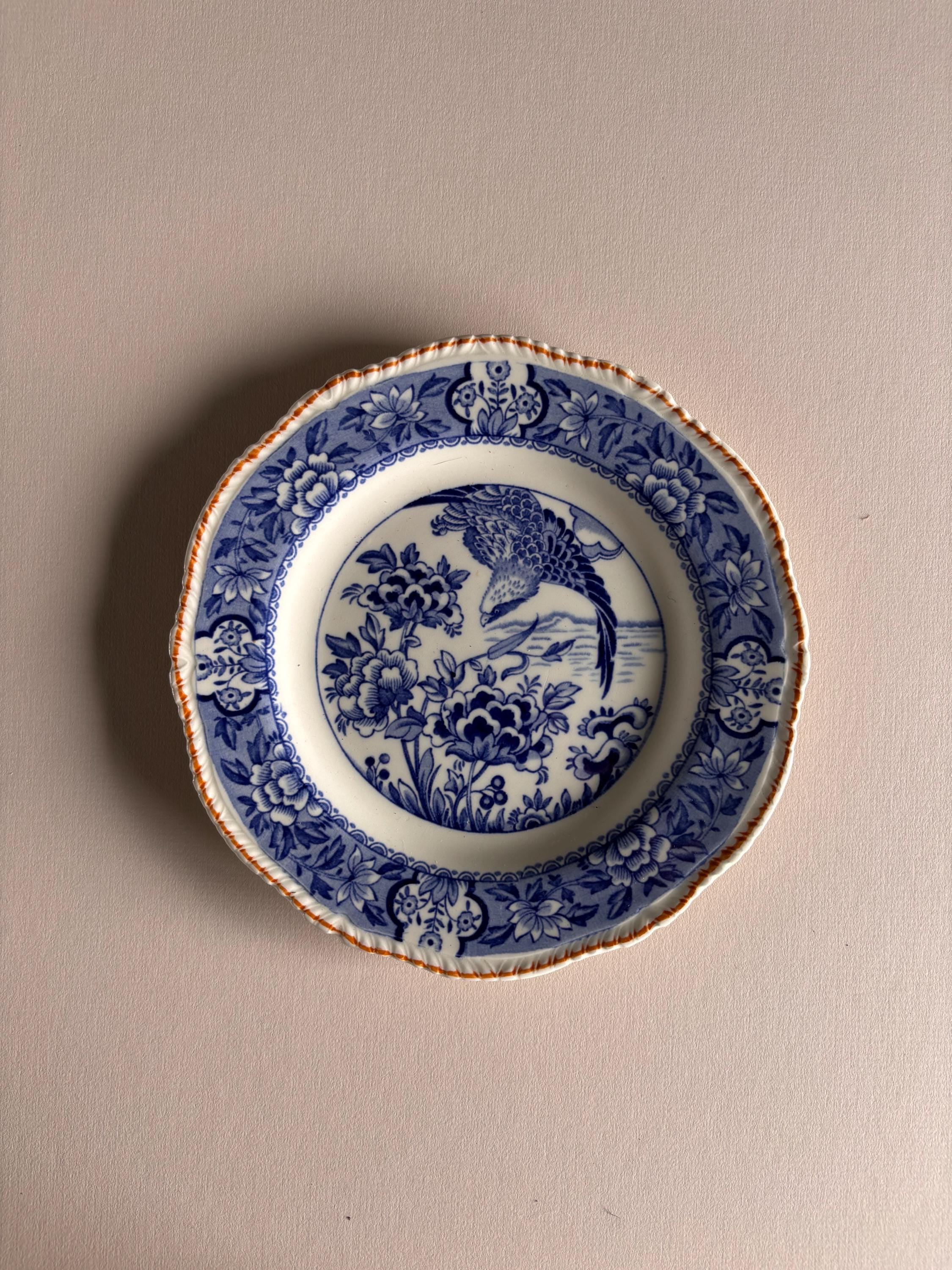 Antique English Blue China Plate - Etsy Canada