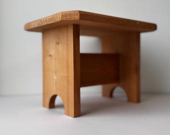 Vintage Rustic Wooden Step Stool Small Farmhouse Bench Handmade Wooden Stool
