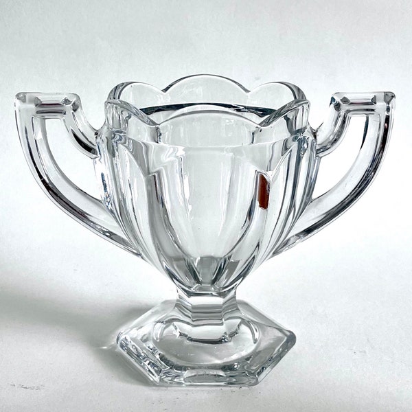 Art Deco Chippendale trophy style vase. Davidson glass.Urn style vase. Planter. Trinket dish.