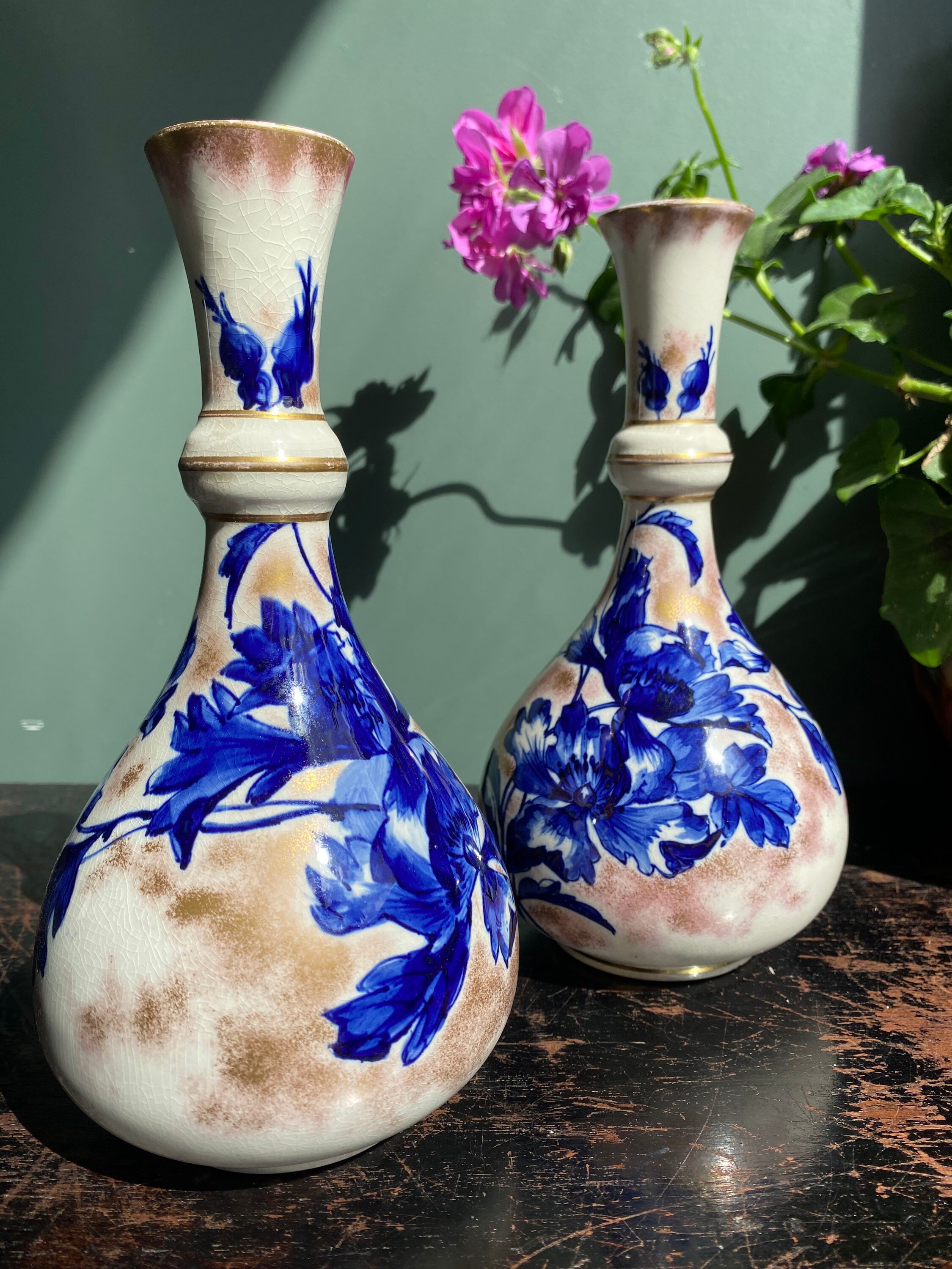 Royal Doulton Art Nouveau Blue Iris Pair of Vases. Etsy