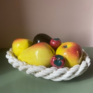 Vintage Italian ceramic fruit bowl .Fruit stack.