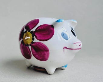 Vintage Portuguese Secia Piggy Bank: Hand-Painted Coin Box