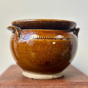Vintage Studio Pottery Planter Brown Glazed Jardiniere Handmade Ceramic Plant Pot