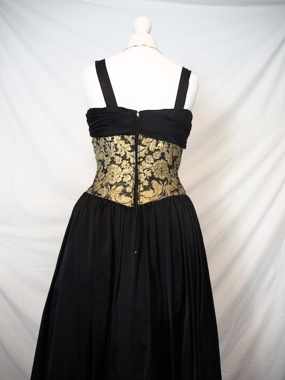 Unique 1950s black and gold brocade ball gown - image 6