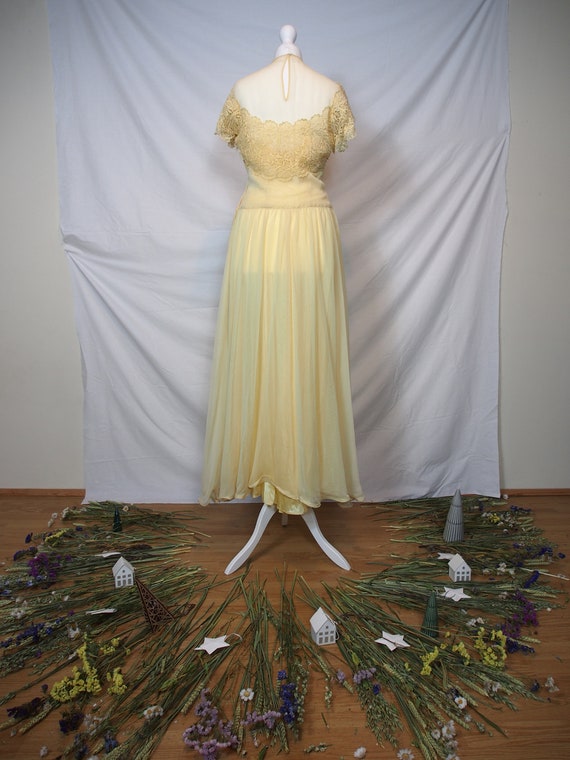 Beautiful 1950s pastel yellow Fred Perlberg maxi … - image 5