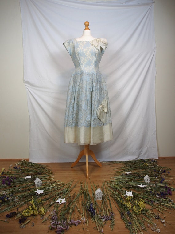 Gorgeous 1950s Pale Blue Fit and Flare Dress - Etsy