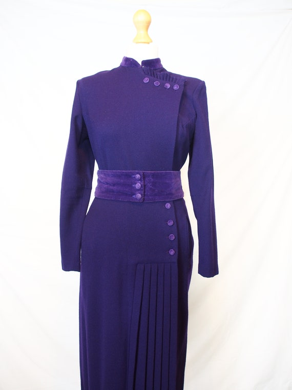 Incredible Quorum 1970s deep purple midi dress - image 4