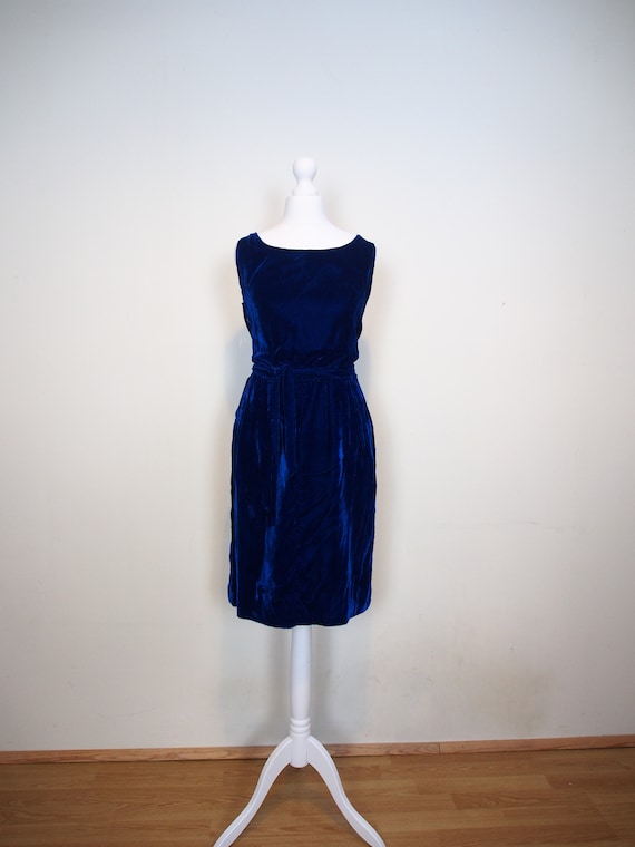 blue velvet wiggle dress SO ME Stripe Sleeveless Sweater Knit Maxi Dress With Ruffled Hem – Blue  Zone Planet main image 1