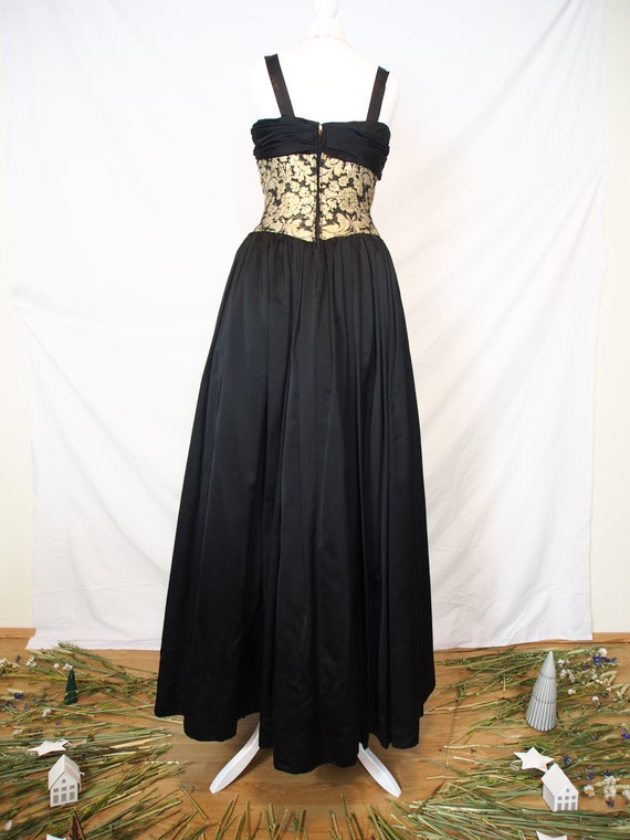Unique 1950s black and gold brocade ball gown - image 5