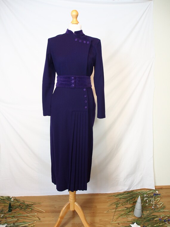 deep purple midi dress