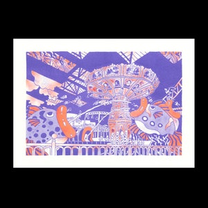 A4 Theme Park Metroland Risograph Print
