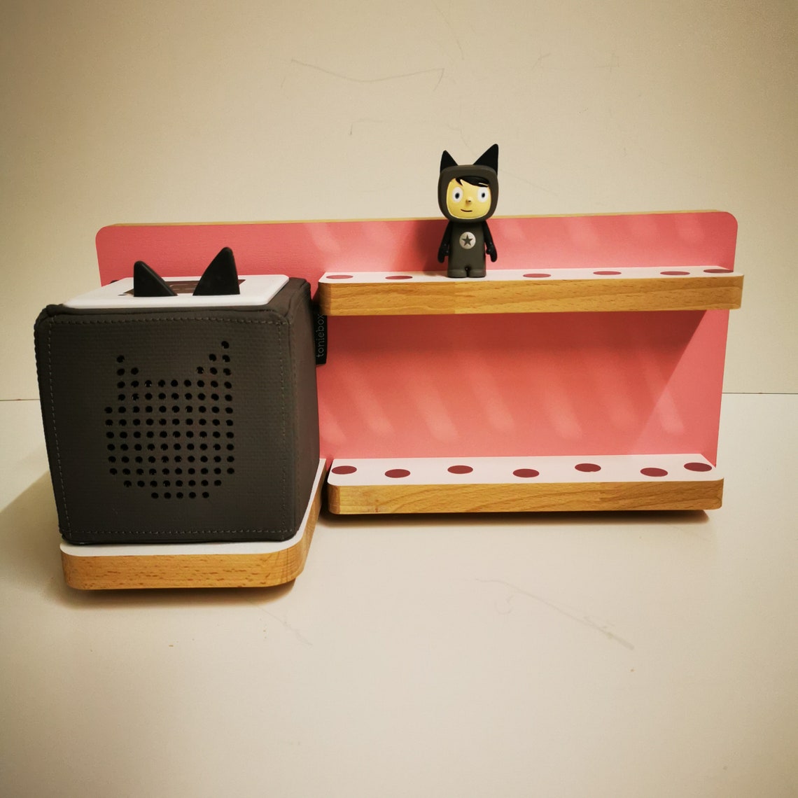 Toniebox shelf holder wood grey tonie storage rack Etsy