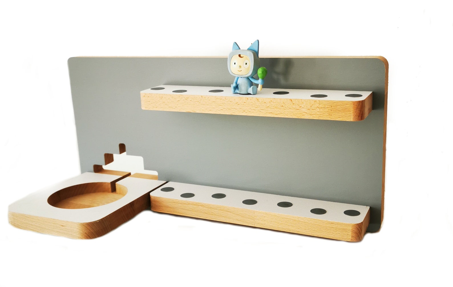 Toniebox shelf holder wood grey tonie storage rack Etsy