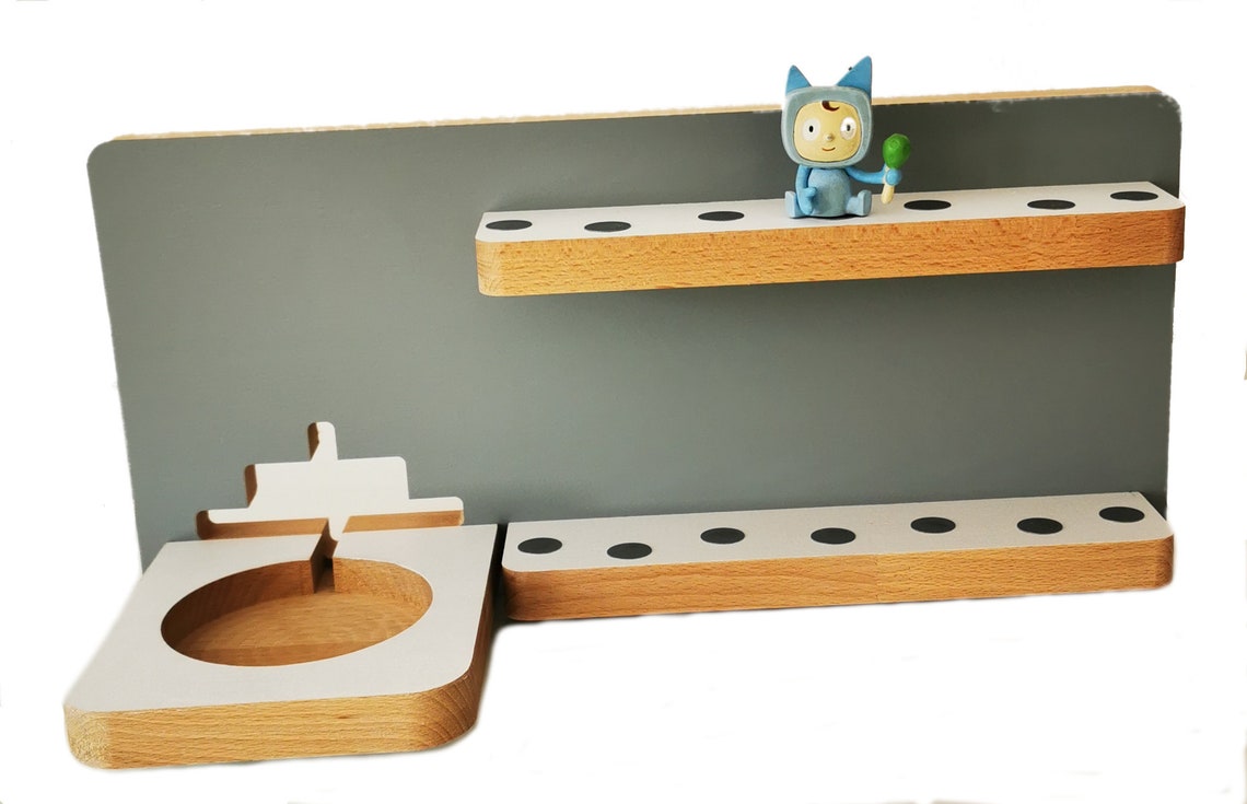 Toniebox shelf holder wood grey tonie storage rack Etsy