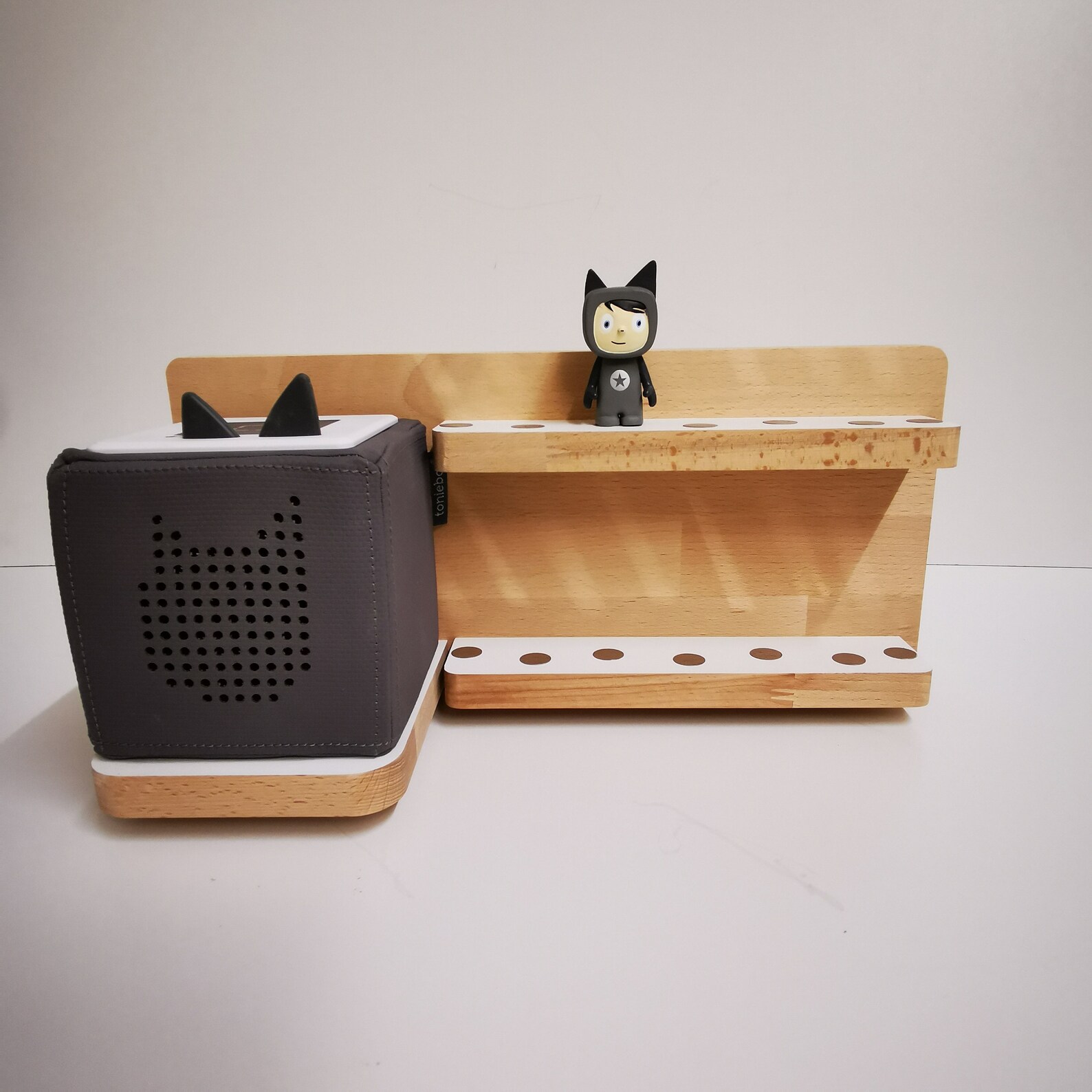 Toniebox shelf holder wood grey tonie storage rack Etsy