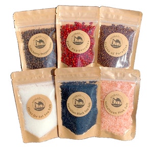Salt & Pepper Collection, Seasoning Blends for Foodies, Foodie Gifts, Chef Gifts, Kraft Bags