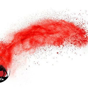 Puede incluir: Imagen din&aacute;mica con una nube de polvo rojo sobre fondo blanco. El logotipo de Nomad Spice Co. est&aacute; en la parte inferior izquierda, con una silueta de camello y el nombre de la empresa.