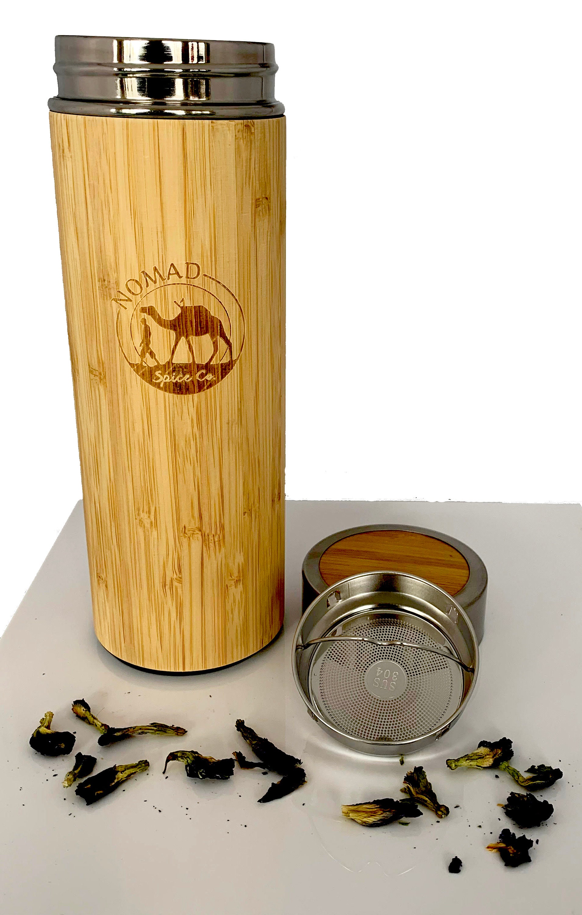 bamboo tumbler with tea infuser 