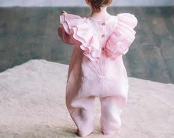 Baby girl easter outfit, Baby girl easter romper, Easter rompers, Easter bubble romper, Baby bunny romper, Pink romper for birthday girl