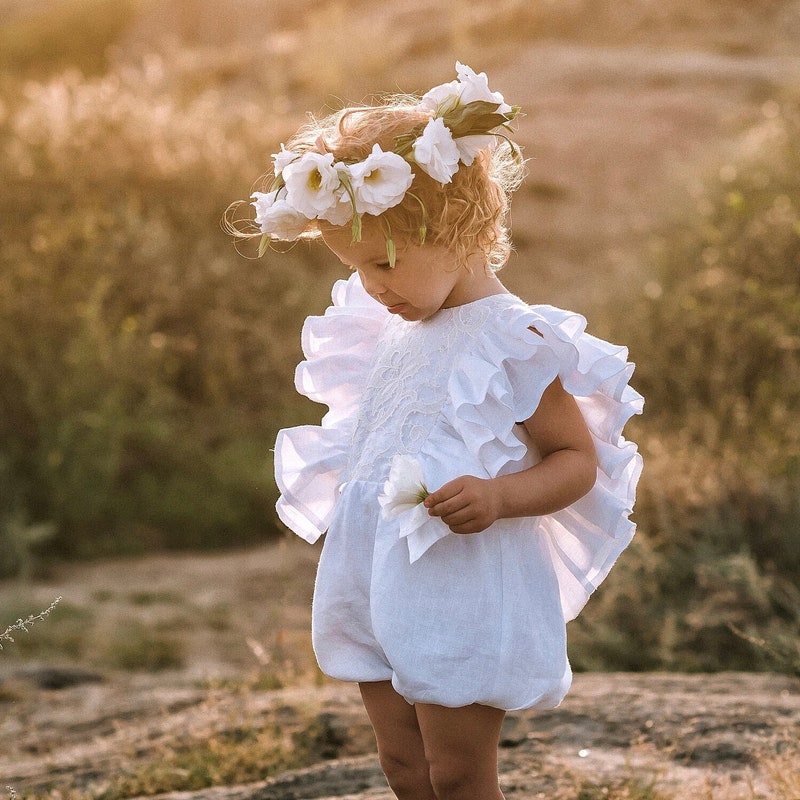 Baby Girl Dress In Romper Style Yellow Color main image 1