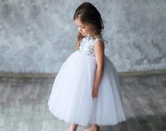 Baby easter dress, Lace white Flower Girl Dress, Silver gray dress for girl, Silver Sequin Sleeveless Tutu Dress, Silver Flower Girl Dress
