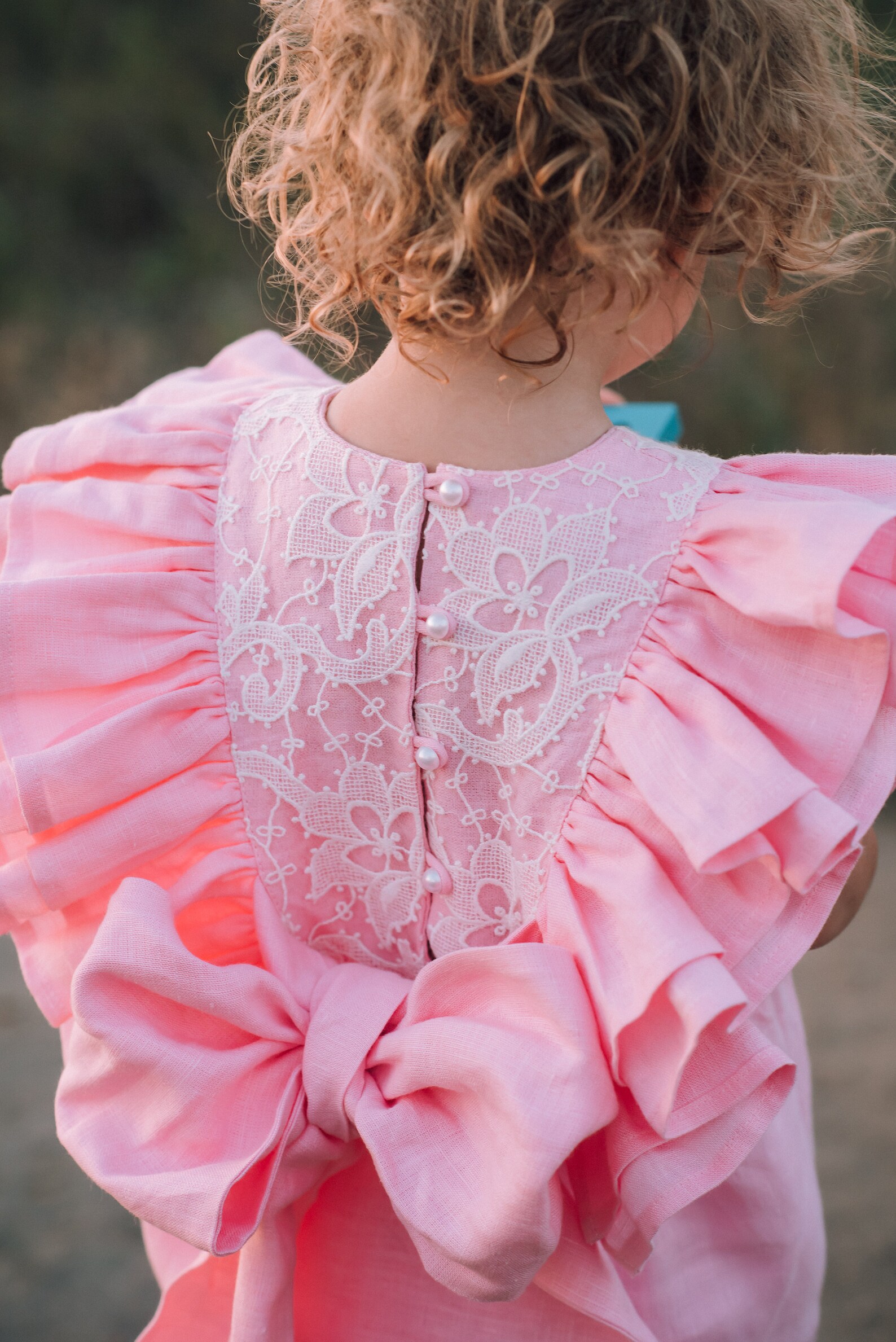 White Linen Baptism or Christening Romper First Birthday Boho Etsy
