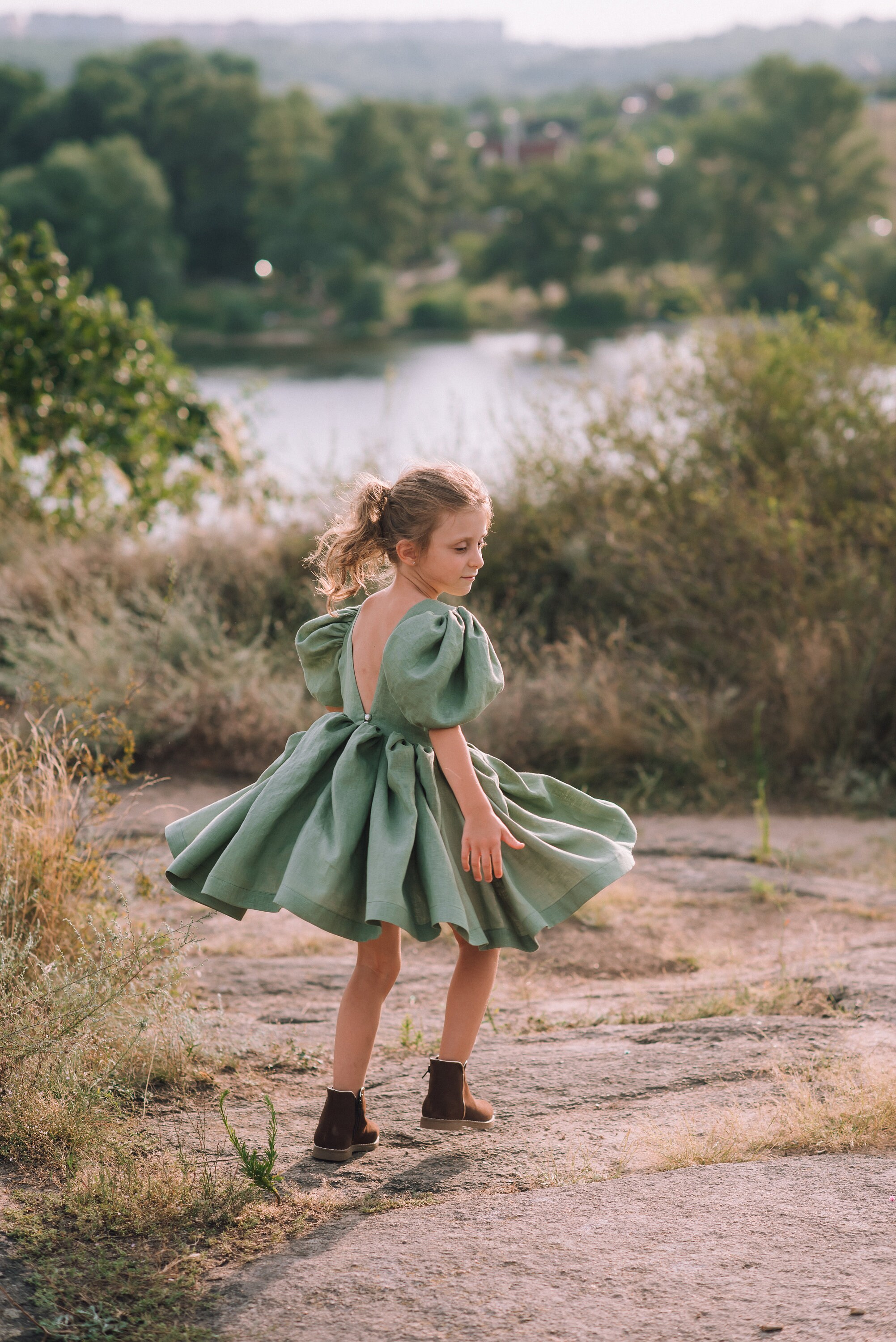 Vestido Hombro Descubierto Vestido Midi De Flores Con Hombros