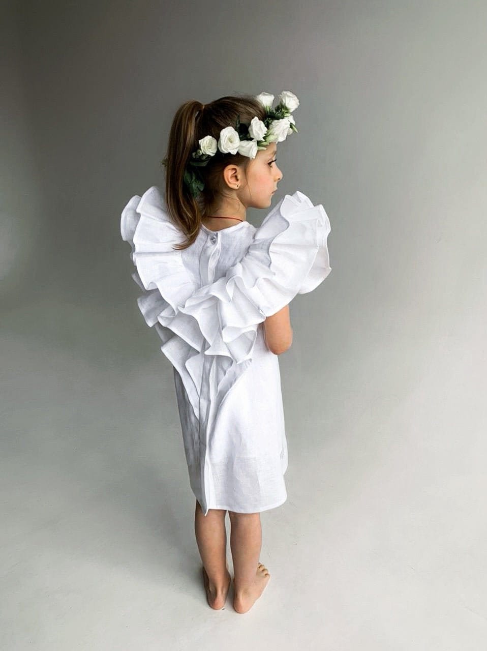 Linen flower girl dress girls linen dress Etsy