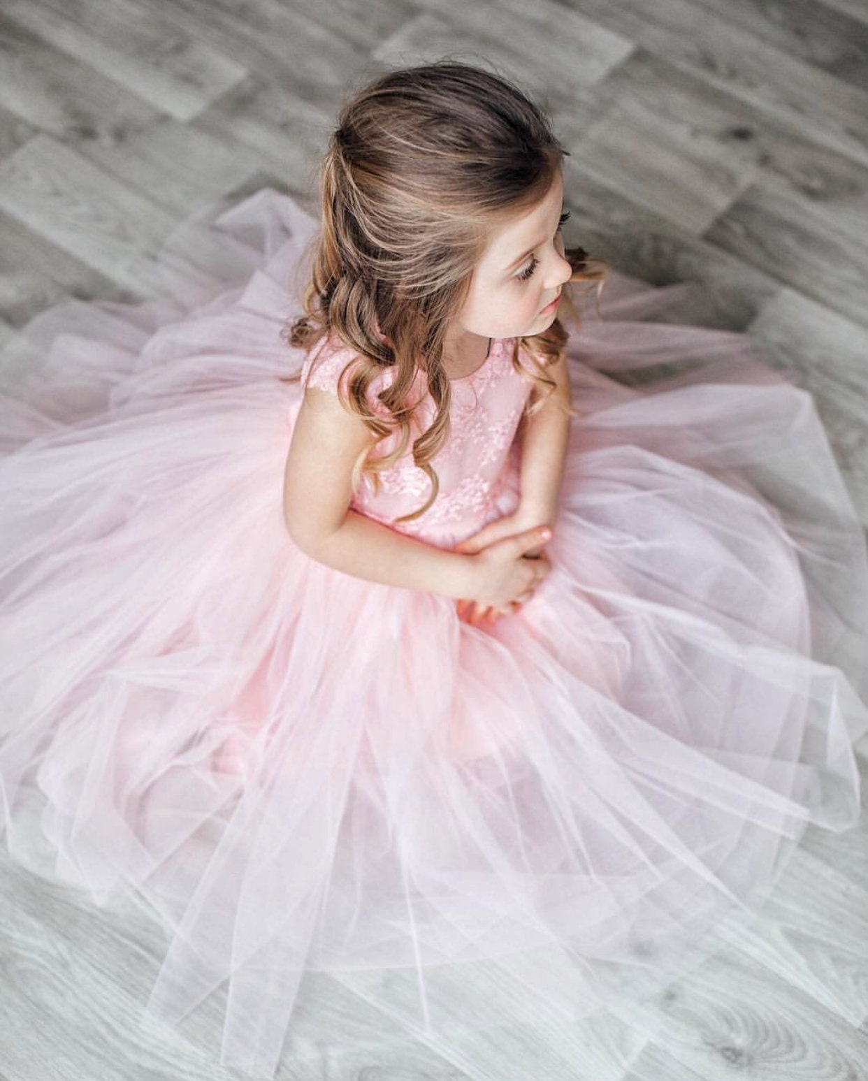 Blush Tulle Flower Girl Dress Baby Flower Girl Dress | Etsy