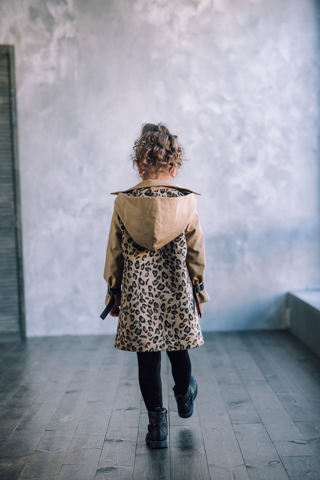 Long Girls Winter Coats With Leopard Print and Hood, Jackets for Girls and Baby Girl Etsy